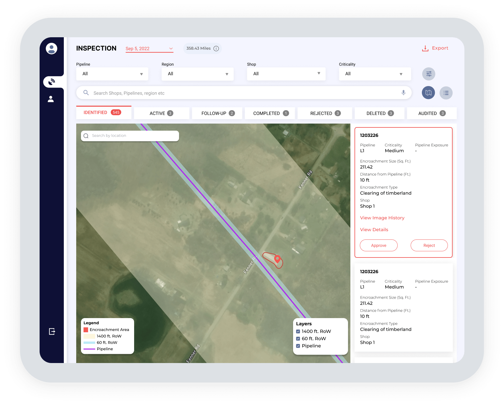 remote monitoring for pipeline encroachment