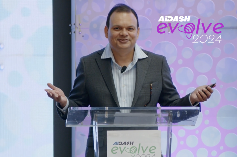 Abhishek Vinod Singh speaking at AiDASH Evolve 2024